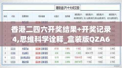 香港二四六开奖结果+开奖记录4,思维科学诠释_盒装版QZA608.99