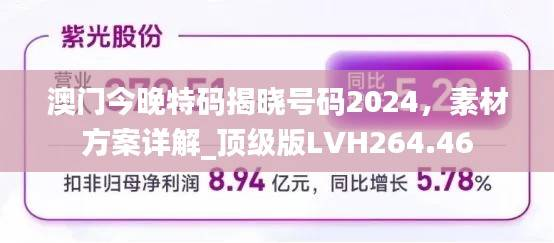 澳门今晚特码揭晓号码2024,素材方案详解_顶级版LVH264.46