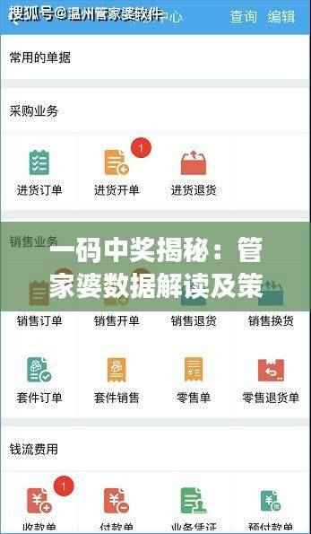 一码中奖揭秘:管家婆数据解读及策展版HJQ599.1详解