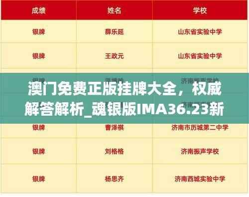 澳门免费正版挂牌大全,权威解答解析_魂银版IMA36.23新版
