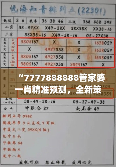 “7777888888管家婆一肖精准预测,全新策略解读_时尚版IYJ896.7”
