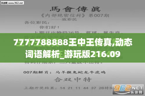 7777788888王中王传真,动态词语解析_游玩版216.09