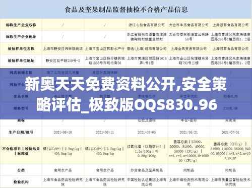 新奥天天免费资料公开,安全策略评估_极致版OQS830.96