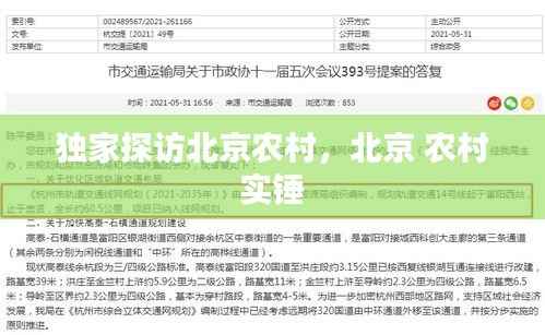 独家探访北京农村,北京 农村 实锤