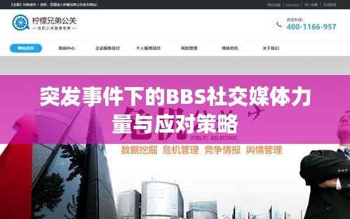 突发事件下的BBS社交媒体力量与应对策略