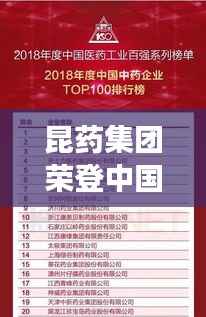 昆药集团荣登中国百强榜单，医药产业领军地位稳固，位列前十名